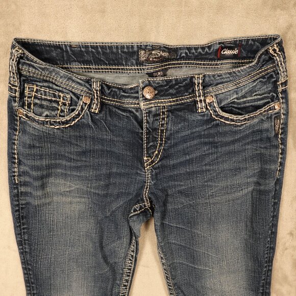 Silver Jeans Co. Suki Straight Women’s Size 16/32 Dark Wash Classic Stretch - Picture 2 of 13